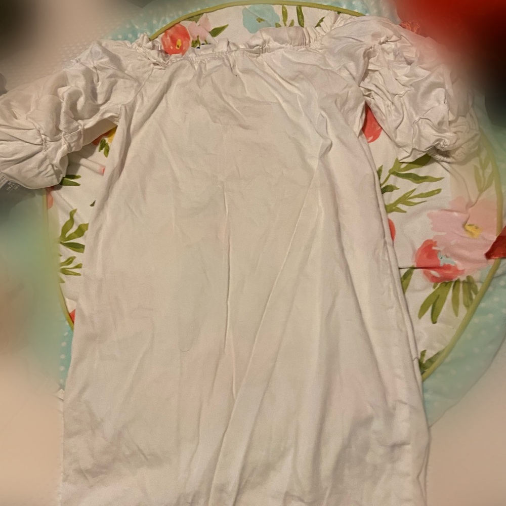 White Dress Half Sleeve